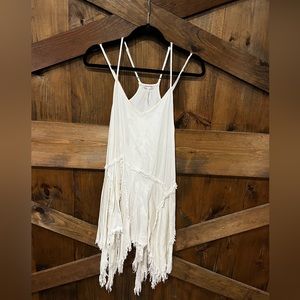 Free People Intimately Tattered Up Slip Dress Asymmetrical Handkerchief Hem. XS.